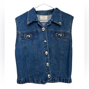Museum Collection Vintage Western vest Denim horse womens small